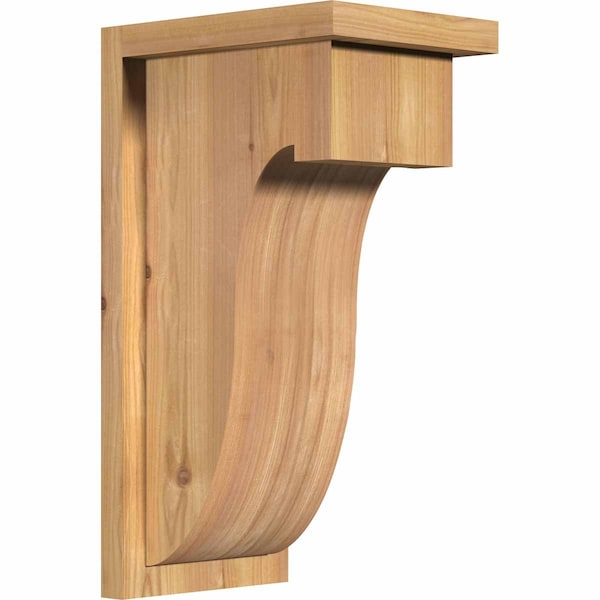 Ekena Millwork Del Monte Smooth Corbel w/Backplate, Western Red Cedar, 7 1/2"W x 10"D x 18"H COR08X10X18DEL01SWR - main